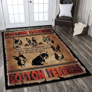 Boston Terrier Dog Rug RUPRFL-0005DD