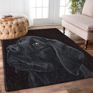 Black Labrador Retriever Dog Rug RUPRFL-0002DD